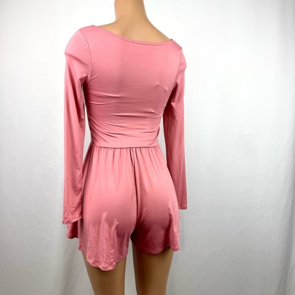 Urban Outfitters XS Savannah Knit Long Sleeve Romper Pink Ballet Barbie Fairy - Picture 4 of 14